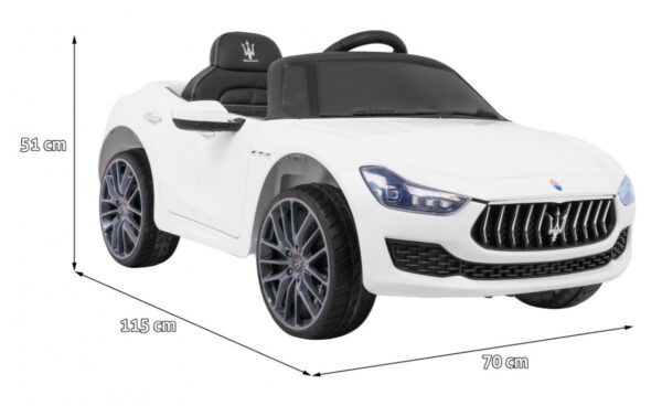 Maserati Ghibli na akumulator dla dzieci Biały