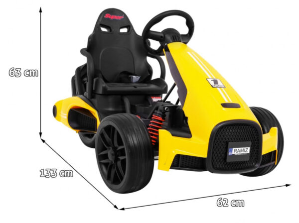 Gokart na akumulator Bolid XR-1 dla dzieci Żółty