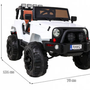 Auto na akumulator All Terrain dla dzieci Biały Terenówka typu jeep