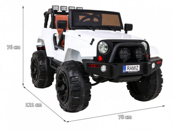 Auto na akumulator All Terrain dla dzieci Biały Terenówka typu jeep