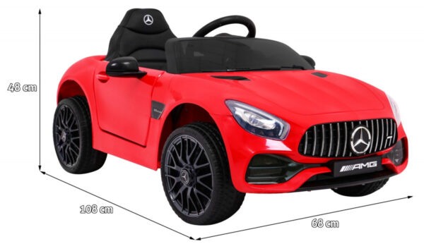 Mercedes Benz GT na akumulator dla dzieci Czerwony