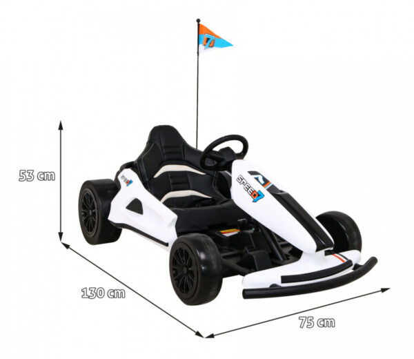 Gokart Speed 7 Drift King na akumulator dla dzieci Biały