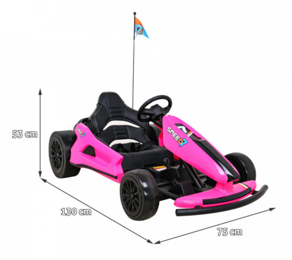 Gokart Speed 7 Drift King na akumulator dla dzieci Różowy