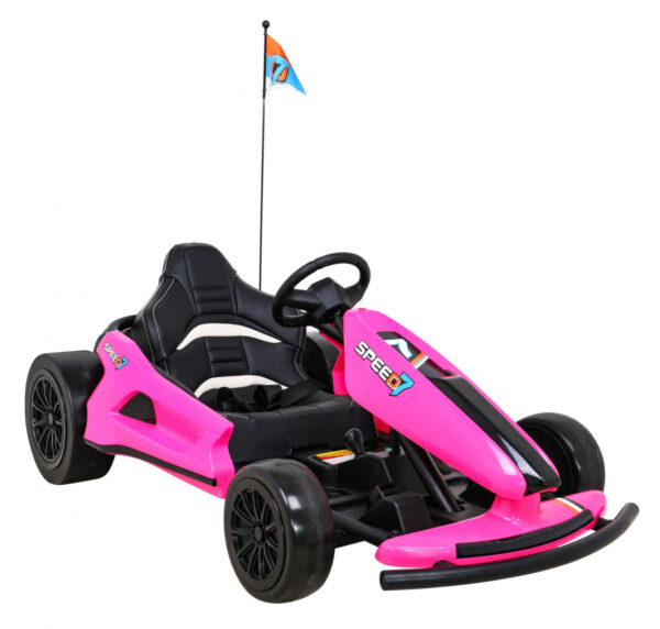 Gokart Speed 7 Drift King na akumulator dla dzieci Różowy