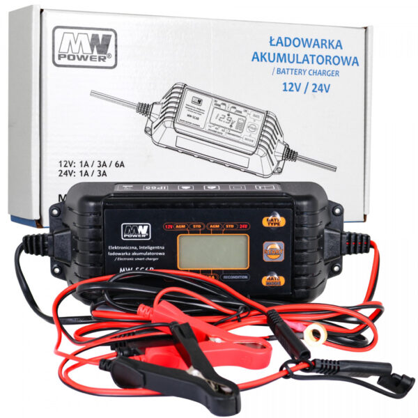 Ładowarka akumulatorowa z Wyświetlaczem LCD 12V i 24V