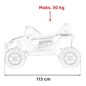 Buggy UTV 2000M Racing Auto na akumulator Czerwony