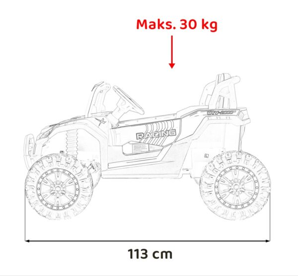 Buggy UTV 2000M Racing Auto na akumulator Biały